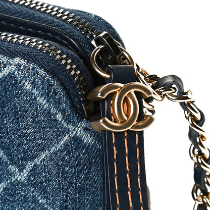 Chanel Denim Calfskin Quilted Small Gabrielle Clutch With Chain Blue 6 of 7