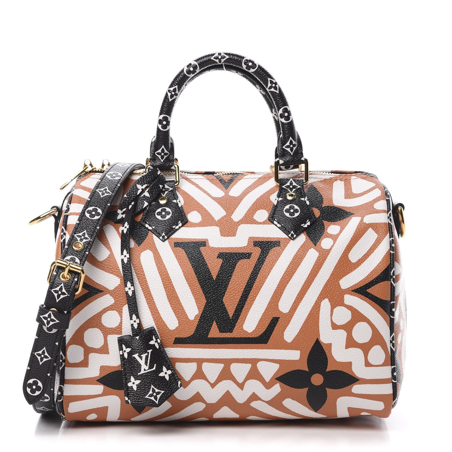 Louis Vuitton Monogram Giant Crafty Speedy Bandouliere 25 Creme Caramel 1 of 10