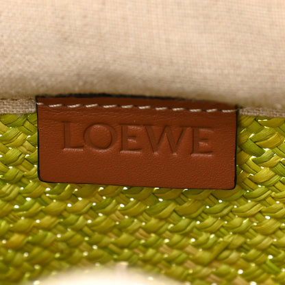 Loewe Calfskin Raffia Anagram Basket Tote Bag Kiwi 6 of 10