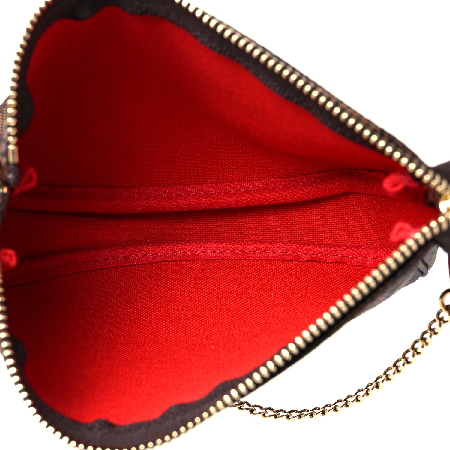 Louis Vuitton Damier Ebene 2019 Christmas Animation Mini Pochette Accessories Red 5 of 9