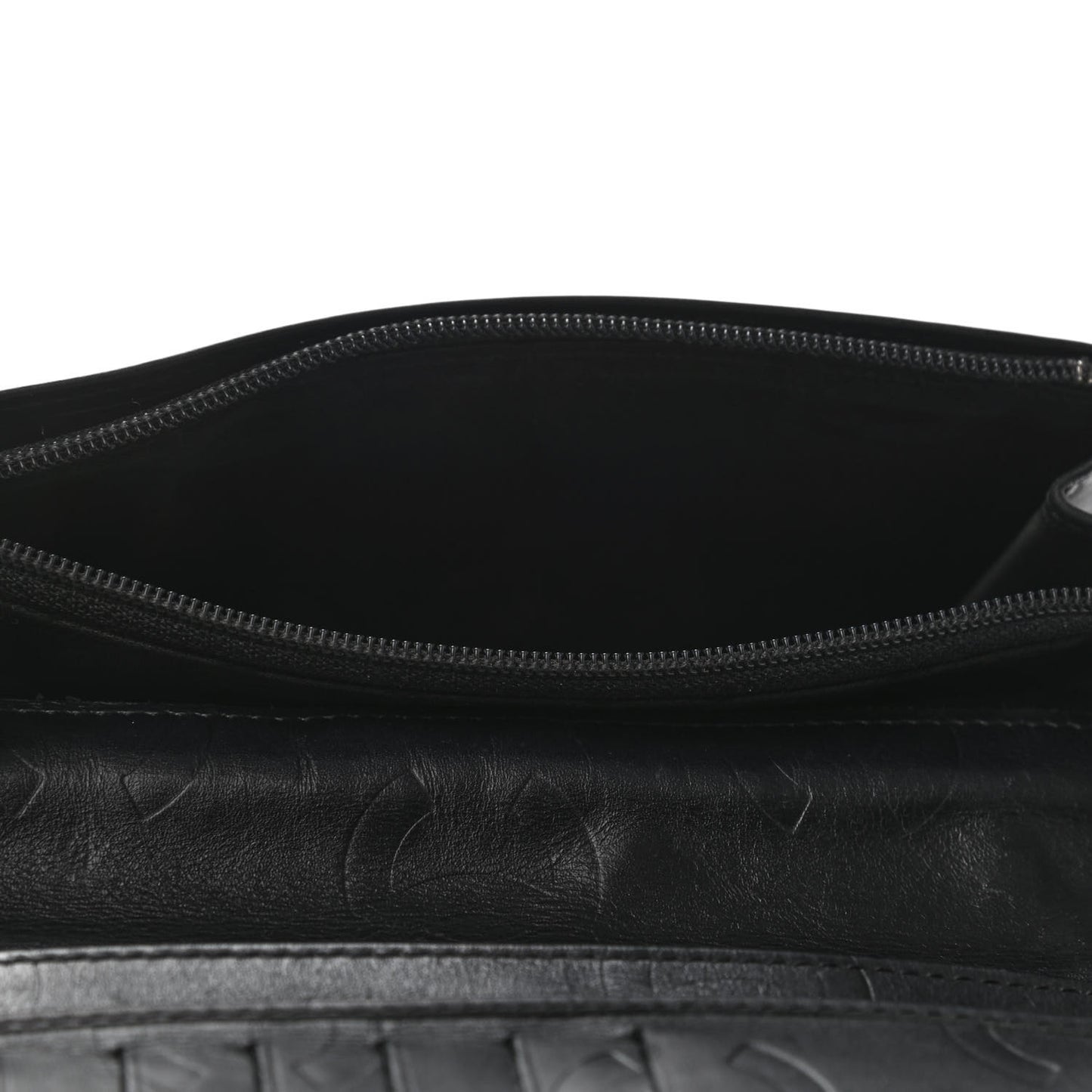 Calfskin Quilted Cambon Yen Wallet Black