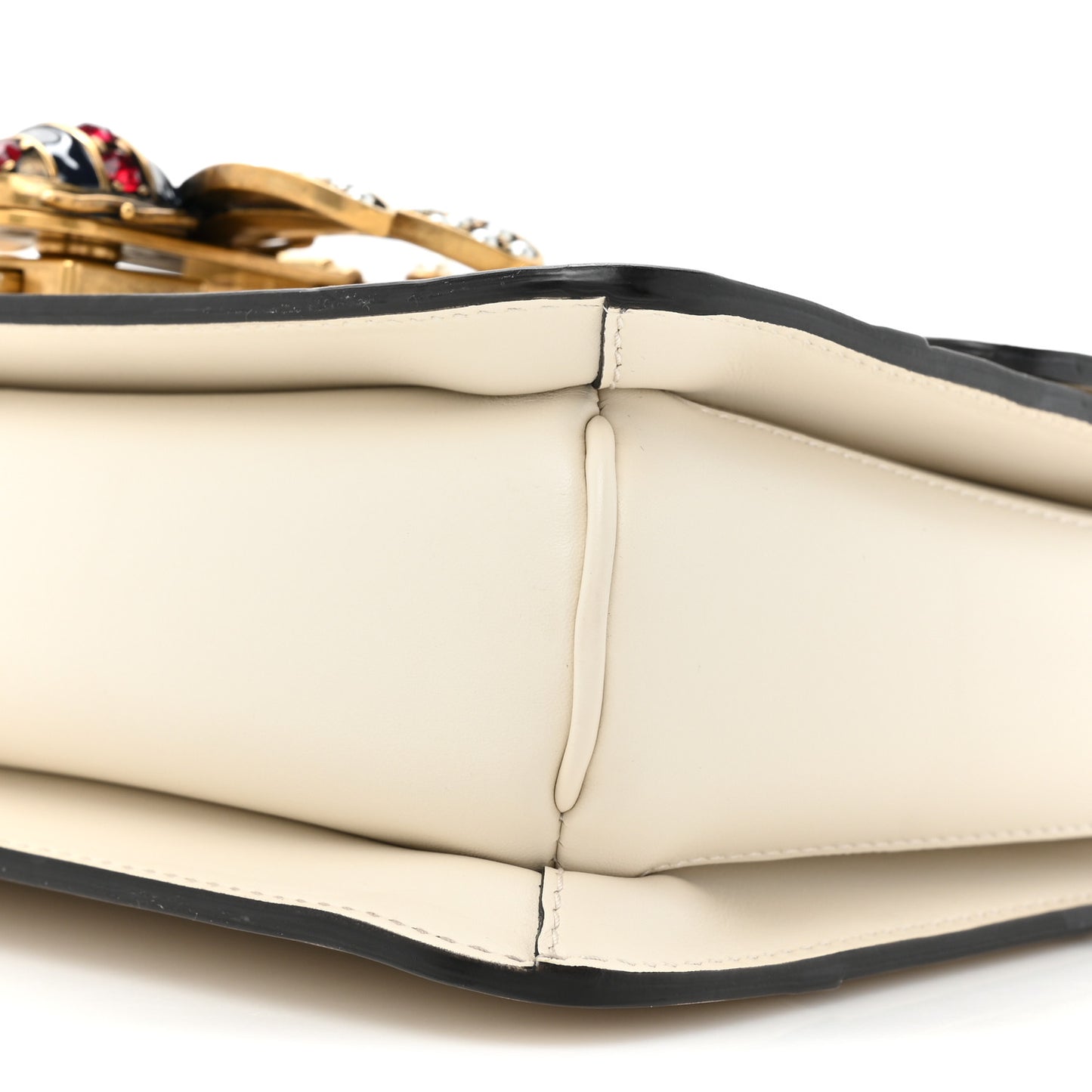 Calfskin Sylvie Web Queen Margaret Shoulder Bag White