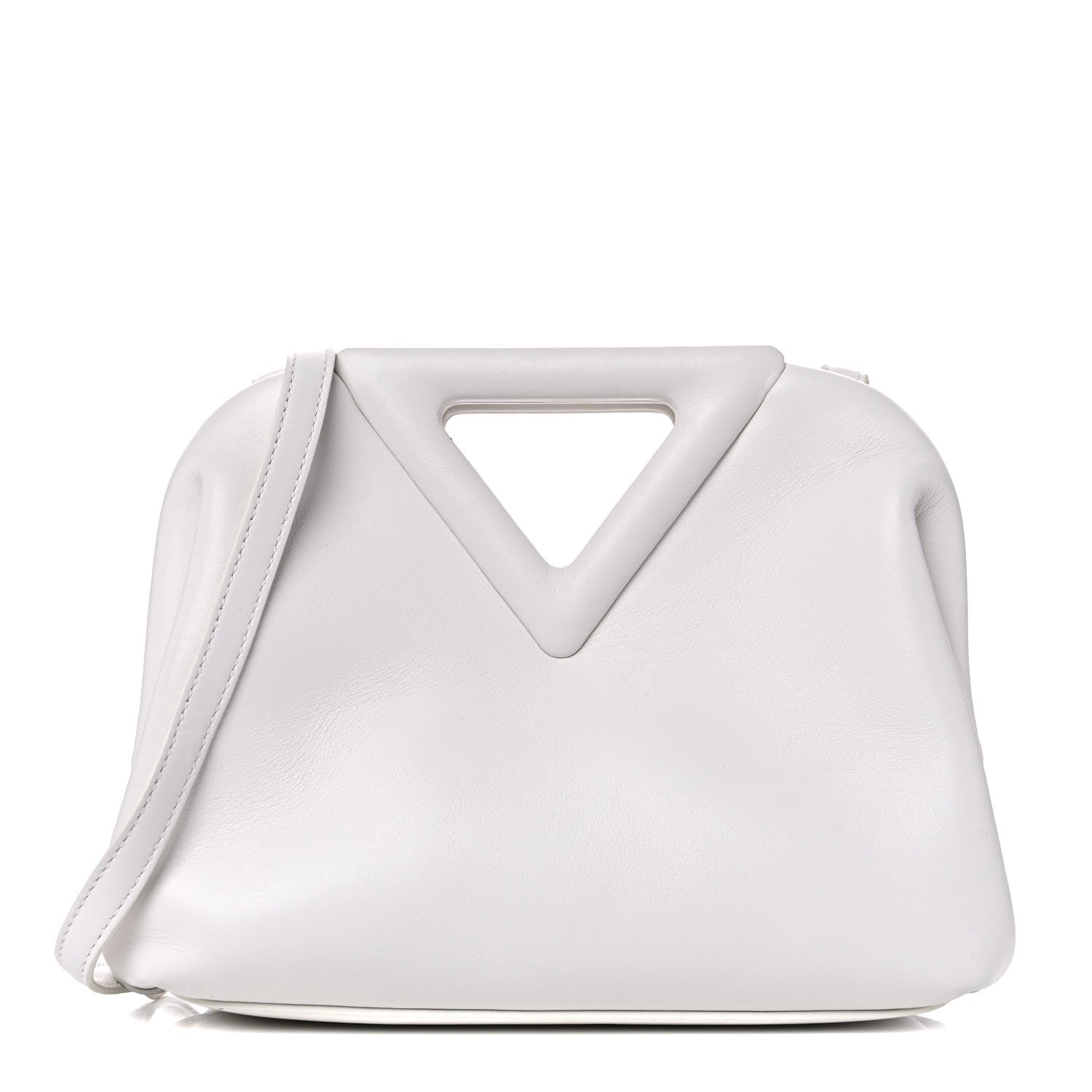 Bottega Veneta Calfskin Small The Point Triangle Bag Chalk 1 of 13