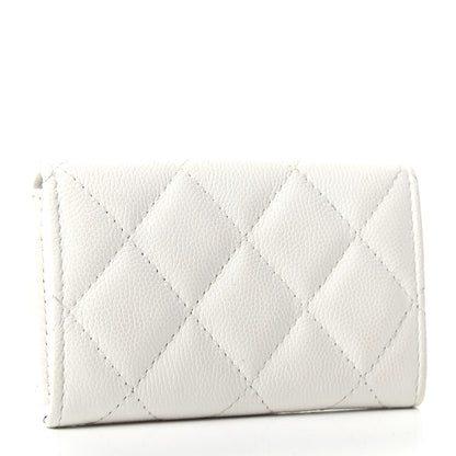 Chanel Caviar Quilted My Everything Flap Card Holder White 3 of 9