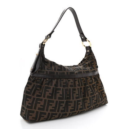 Fendi Zucca Cuoio Lucido Chef Hobo Tobacco Moro 3 of 8