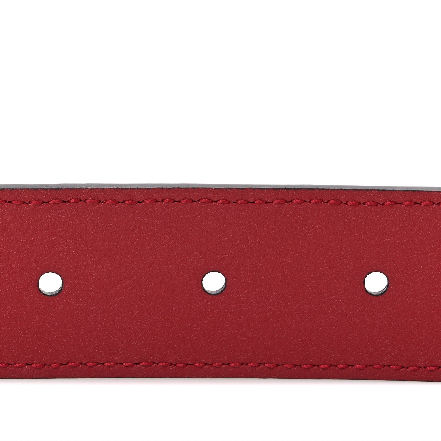 Gucci GG Supreme Monogram Plutone Calfskin Enamel Double G 30mm Belt 85 34 New Cherry Red 4 of 5