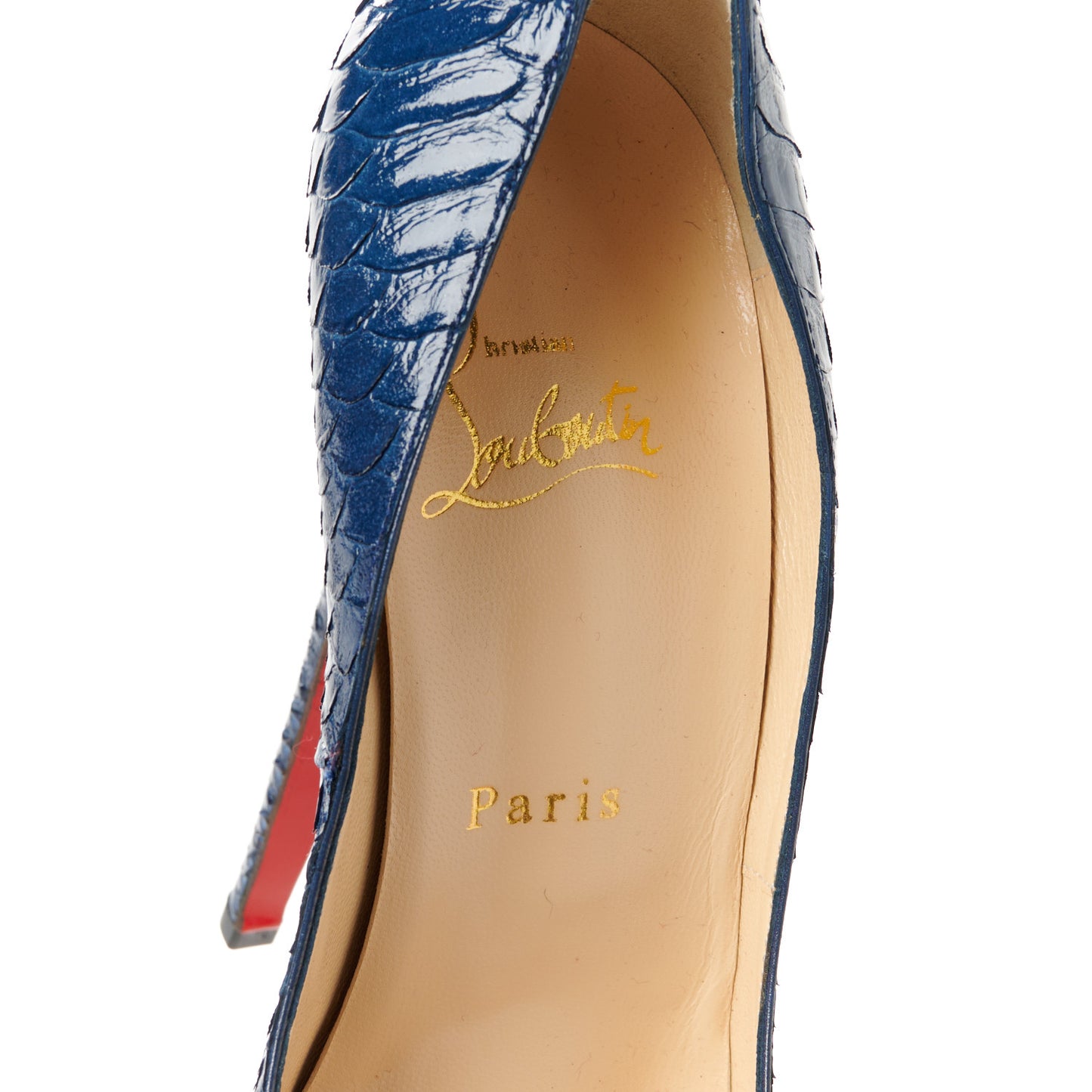 Snakeskin Lady Peep 150 Pumps 38.5 Navy