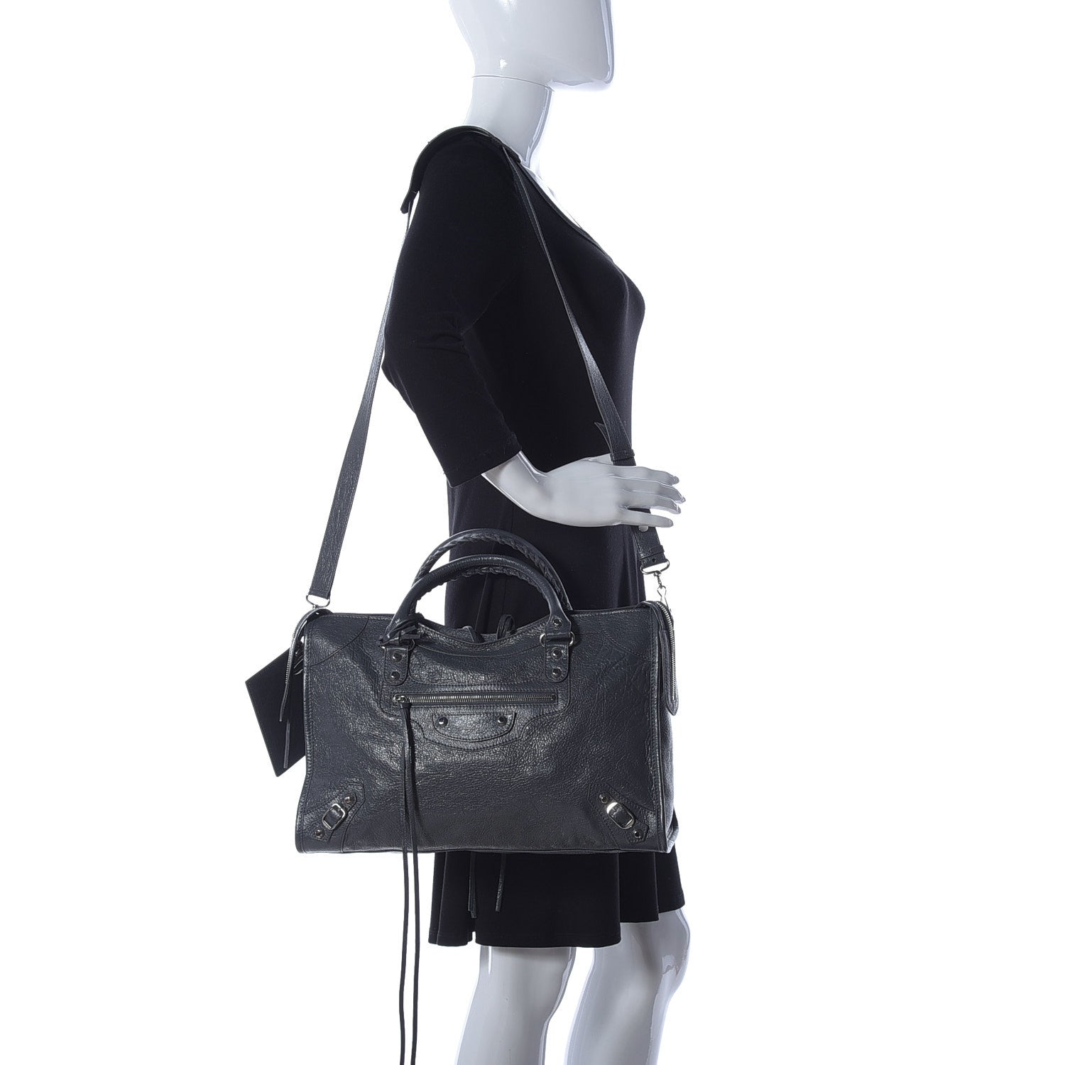 Balenciaga Agneau Classic Silver Hardware City Gris Fossile 2 of 10