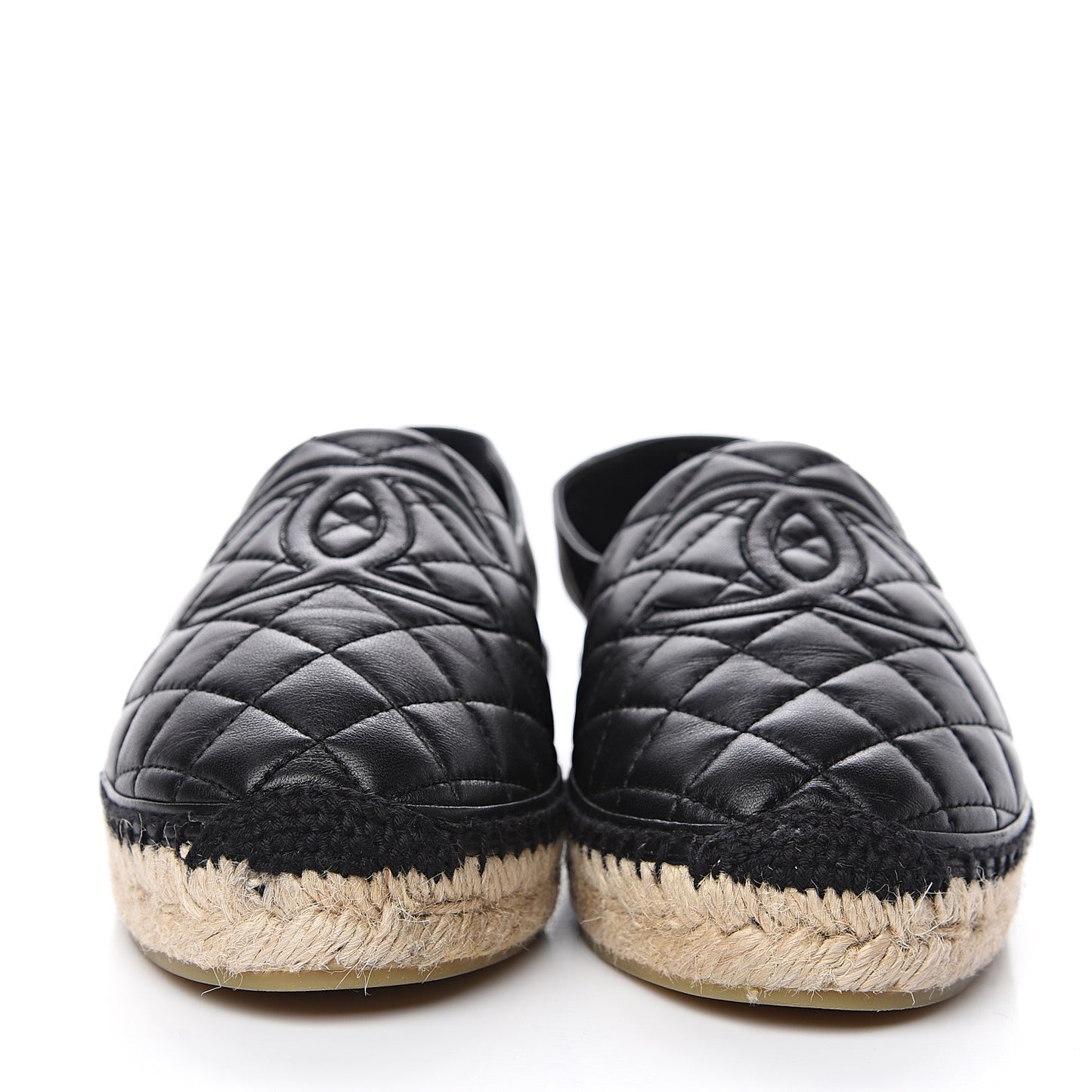 Lambskin Quilted CC Espadrilles 40 Black