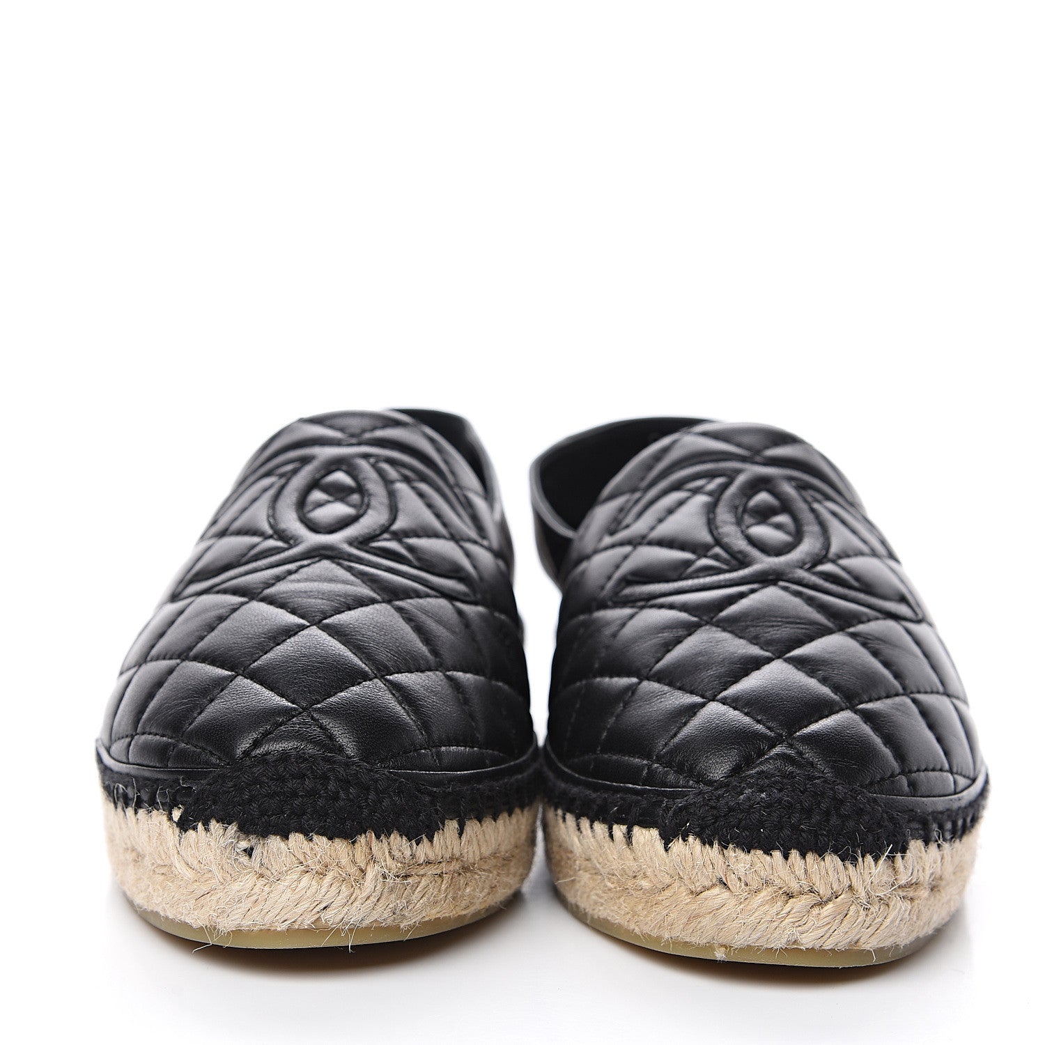 Chanel Lambskin Quilted CC Espadrilles 40 Black 2 of 10