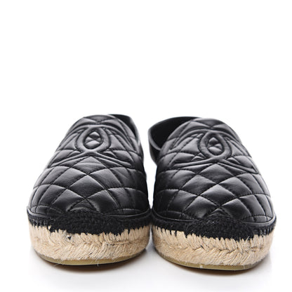 Chanel Lambskin Quilted CC Espadrilles 40 Black 2 of 10