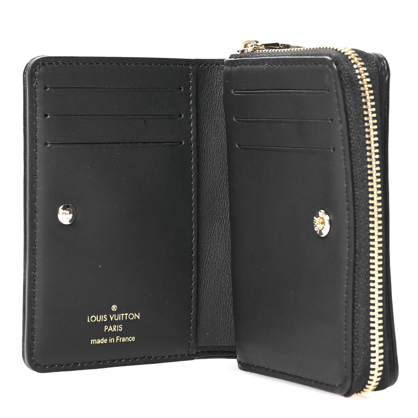 Lambskin Embossed Monogram LV Ski Lou Coussin Wallet Black