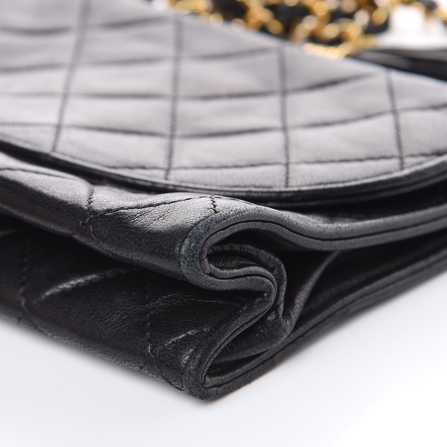 Lambskin Quilted Small Tassel Flap Black