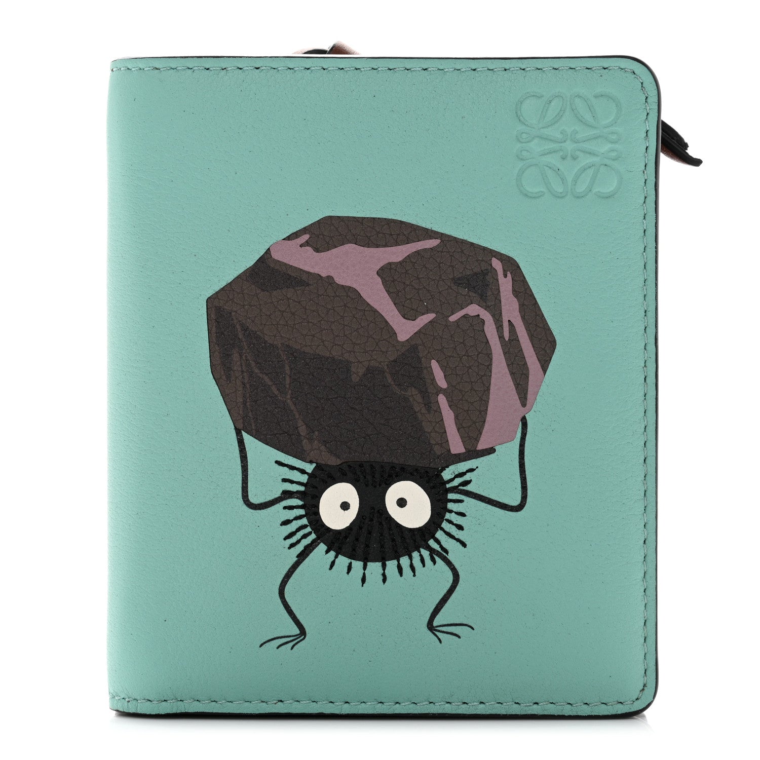 Loewe X SPIRITED AWAY Calfskin Susuwatari Compact Zip Wallet Fresh Mint 1 of 7