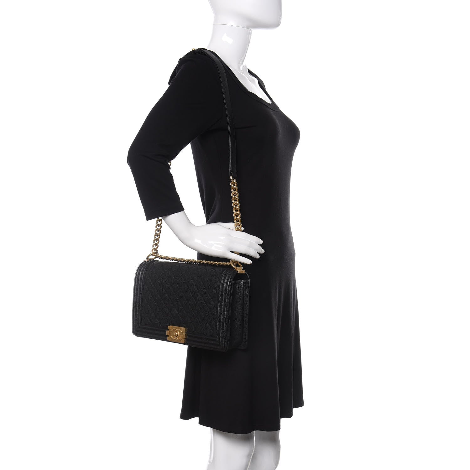 Chanel Caviar Quilted New Medium Boy Flap Black 2 of 11