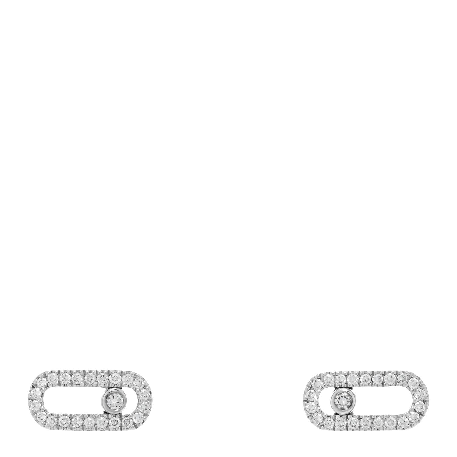 Messika 18K White Gold Diamond Move Uno Earrings 1 of 5