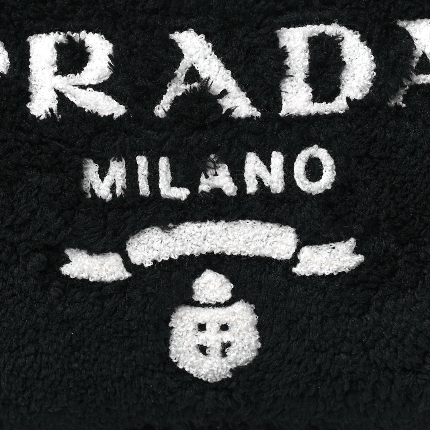 Prada Terry Cloth Mini Re-Edition 2000 Bag Black White 8 of 11