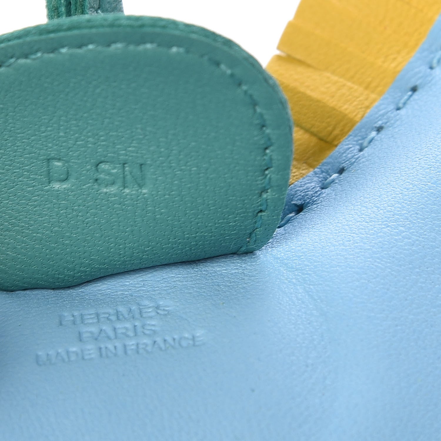 Hermes Milo Lambskin Grigri Rodeo Horse Bag Charm MM Celeste Jaune de Naples Vert Verone 3 of 3