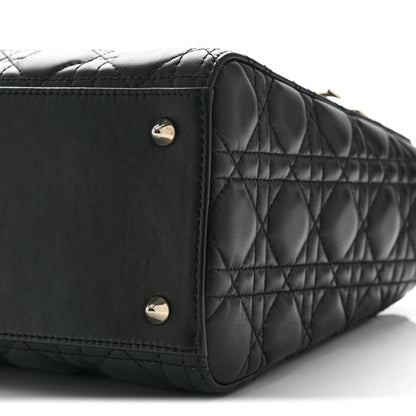 Christian Dior Lambskin Cannage Medium Lady Dior Black 18 of 21