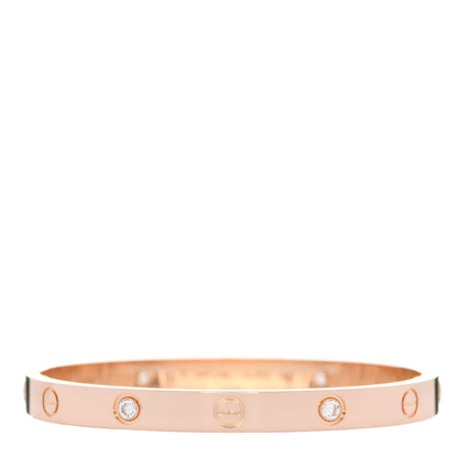 Cartier 18K Pink Gold 4 Diamond LOVE Bracelet 17 1 of 7