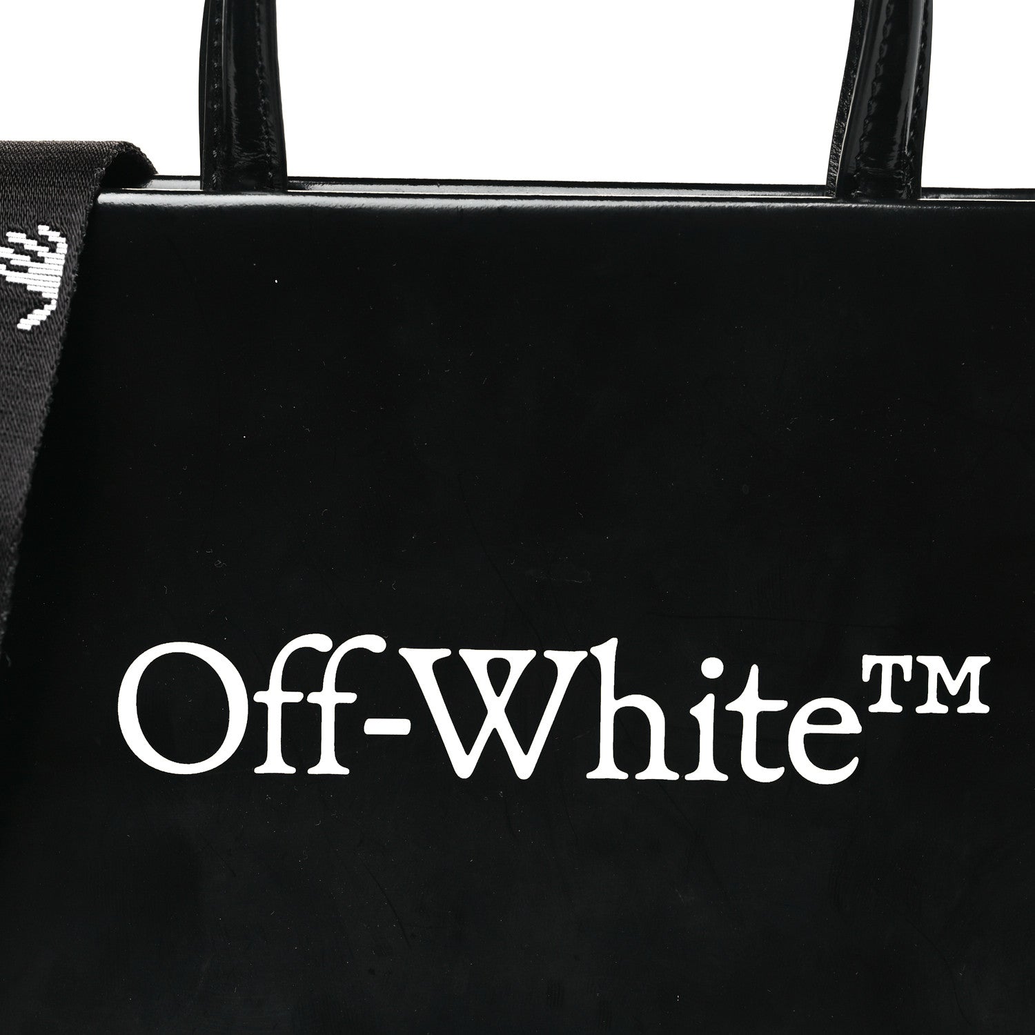 Off-White Patent Calfskin Logo Box Bag Black 7 of 10