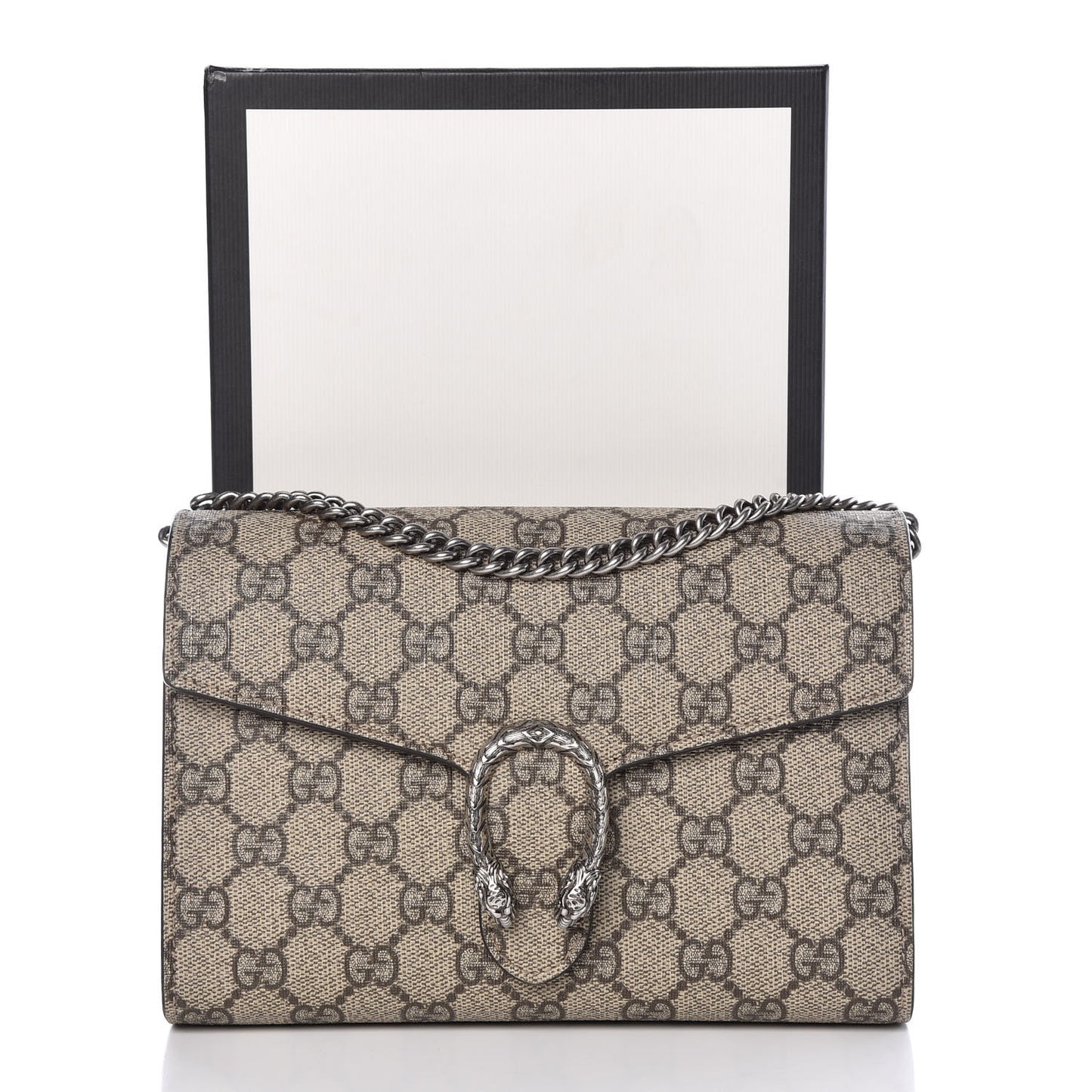GG Supreme Monogram Mini Dionysus Chain Wallet Beige Taupe