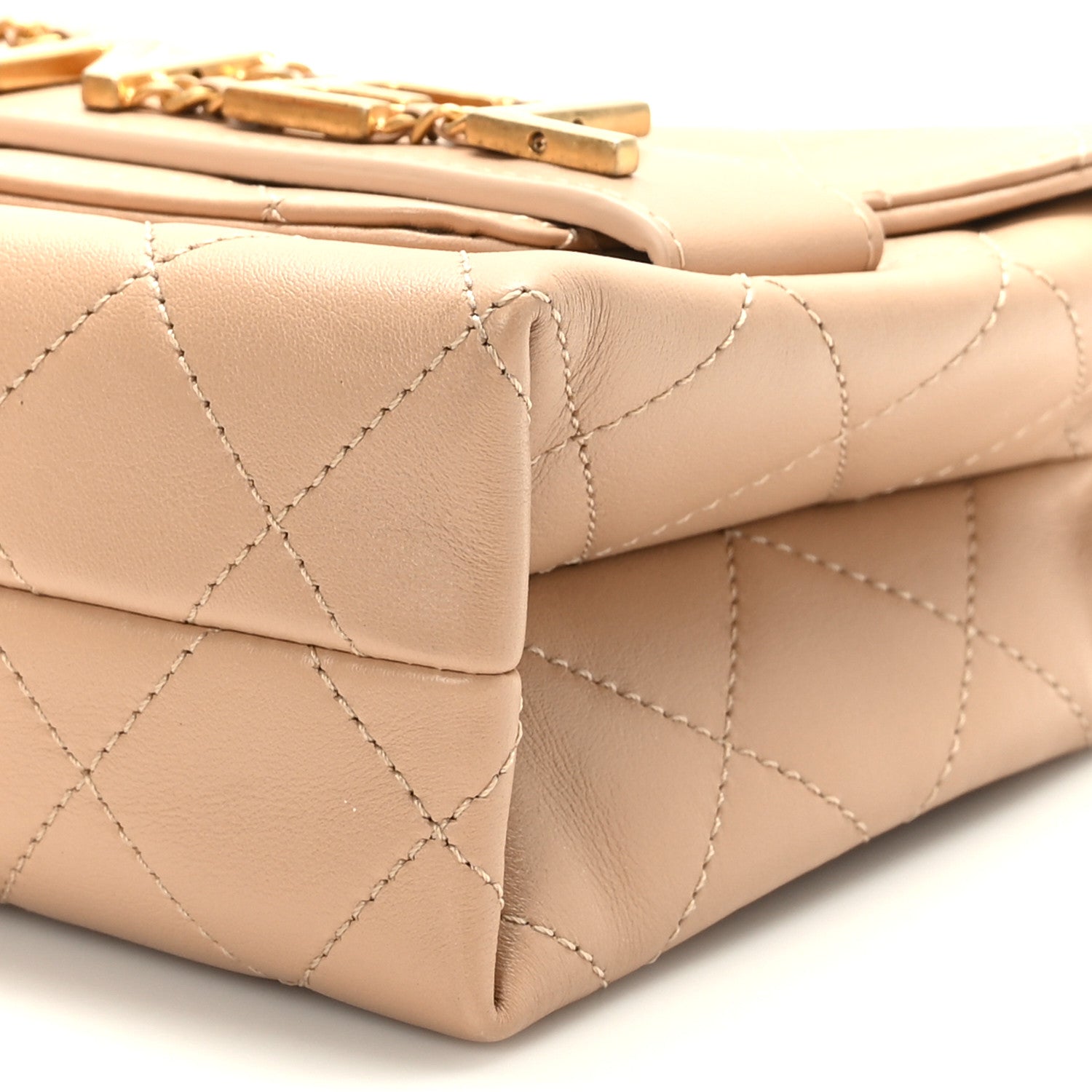 Chanel Calfskin Quilted Enchained Flap Beige 9 of 9