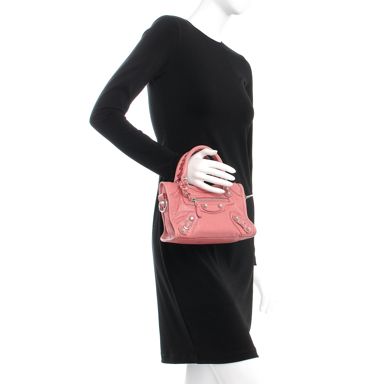 Balenciaga Agneau Giant 12 Silver Hardware Mini City Rose Bombon Raspberry 7 of 8