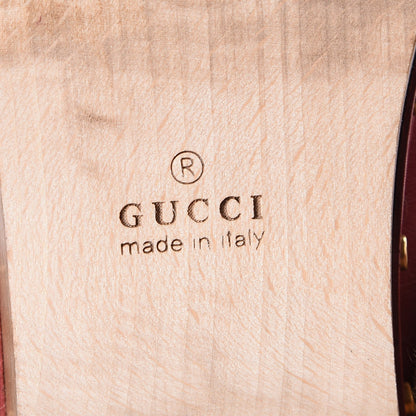 Gucci Calfskin Fur Horsebit Amstel Slingback Clogs 37.5 Rosso Naturale 6 of 9