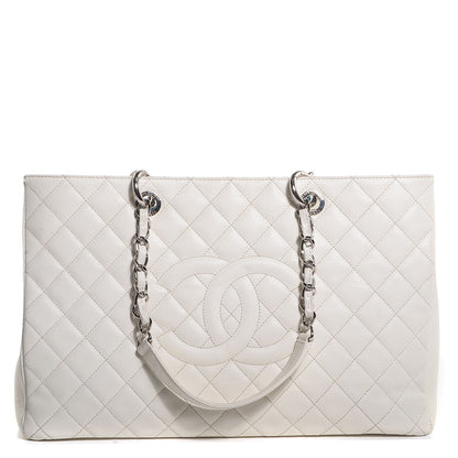 Chanel Caviar Quilted XL Grand Shopping Tote GST White 1 of 7