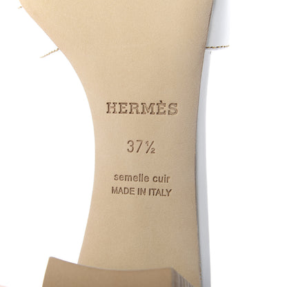 Hermes Calfskin Oasis Sandals 37.5 White 8 of 9