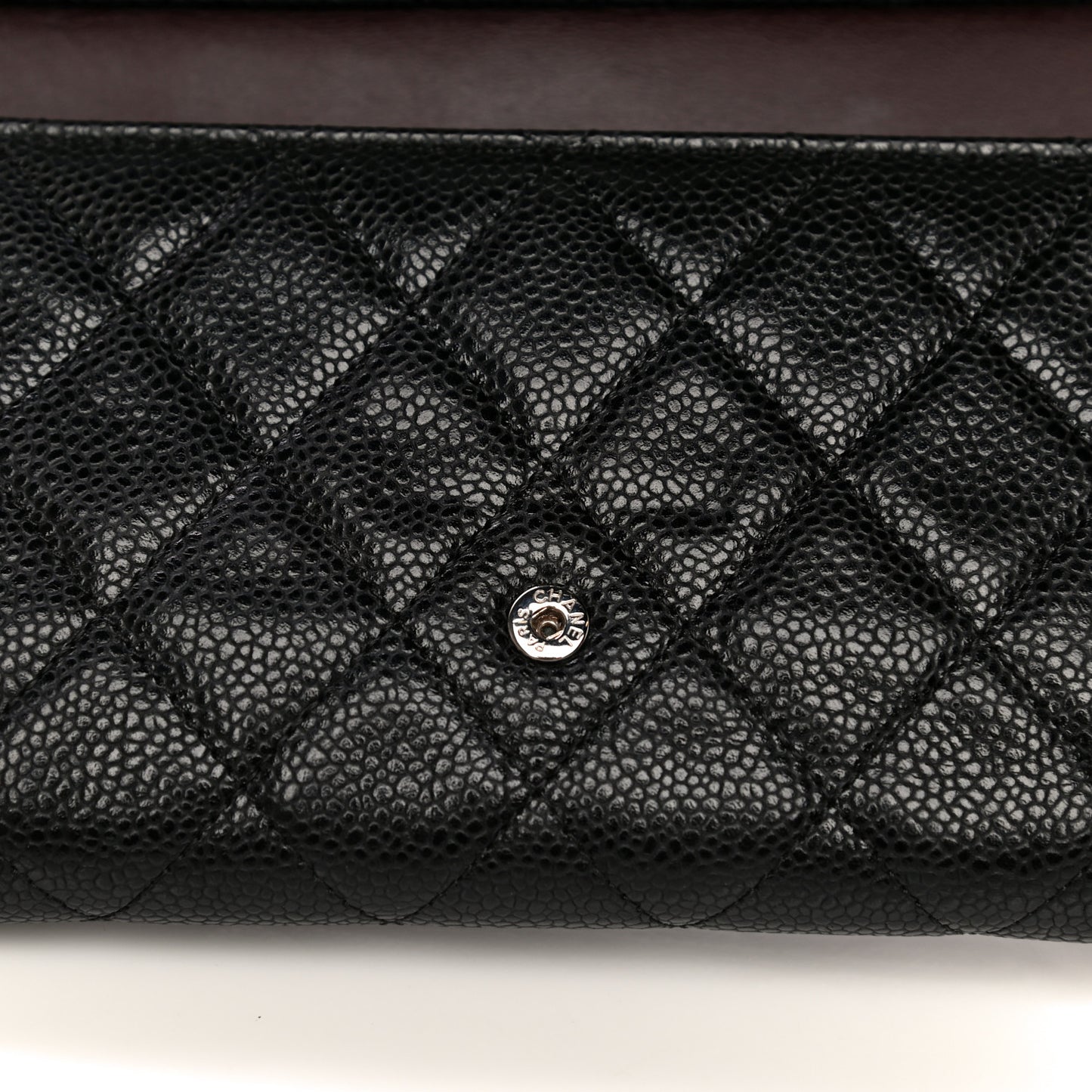 Caviar Quilted Long Flap Wallet Black