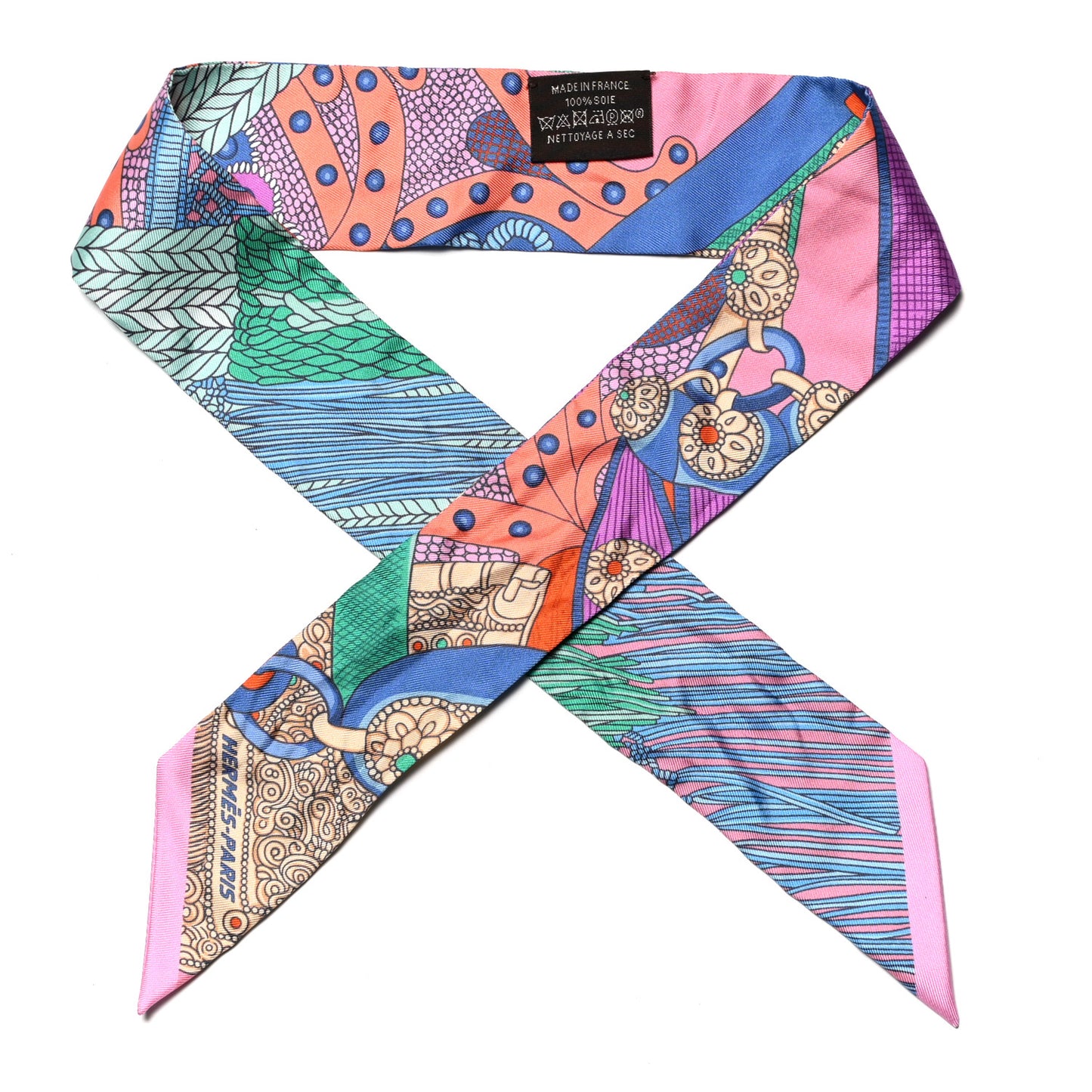 Silk Selle de Dignitaire Plumetis Twilly Rose Saumon Vert