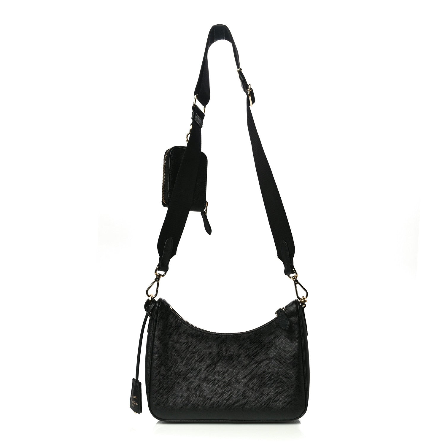 Prada Saffiano Lux Re-Edition 2005 Shoulder Bag Black 2 of 11