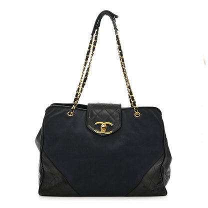 Chanel Canvas Calfskin XL Weekender Bag Black 1 of 11