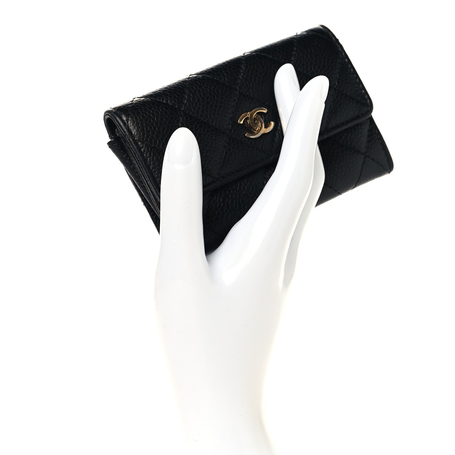 Chanel Caviar Quilted Flap Card Holder Black 2 of 8