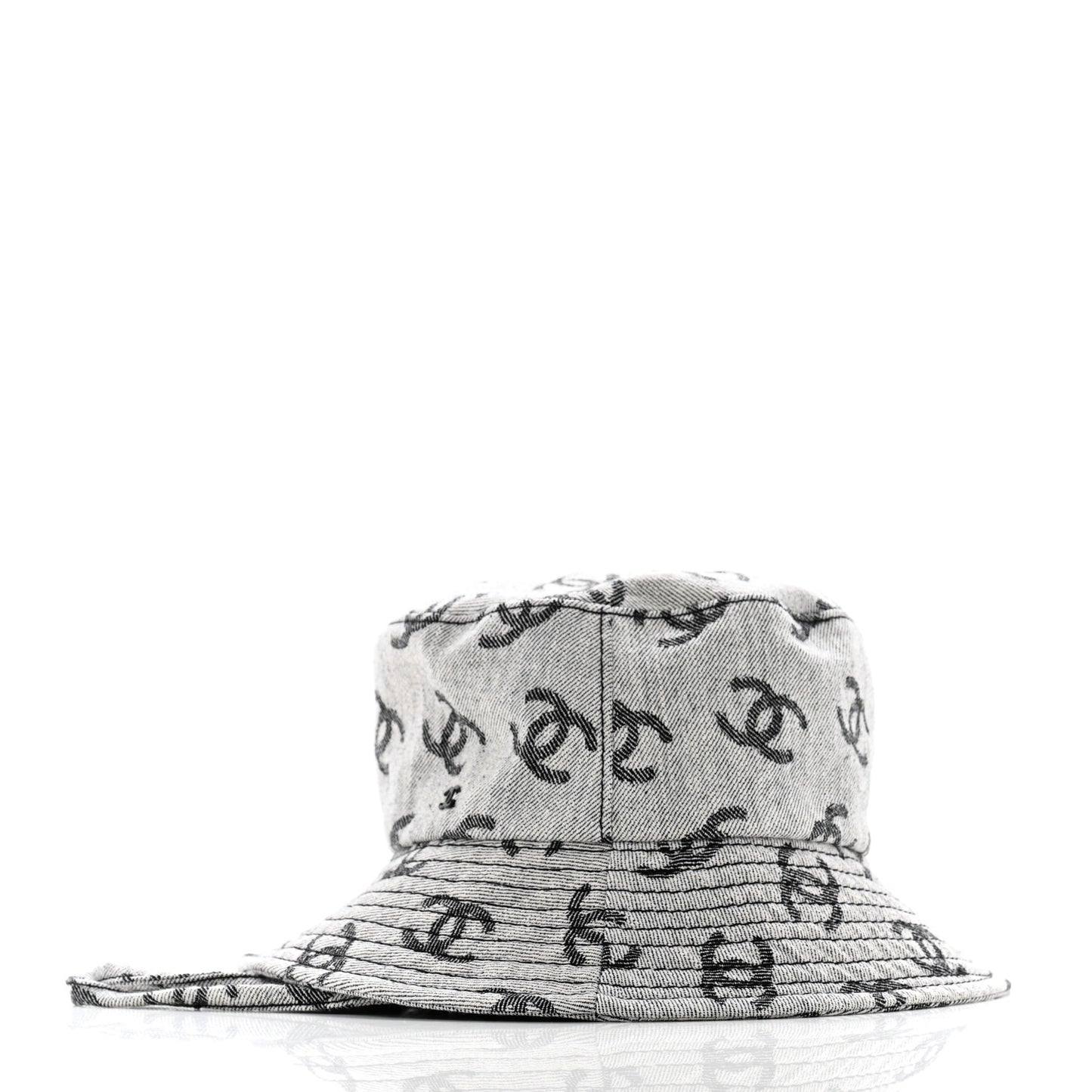 Denim CC Bucket Hat M White Black