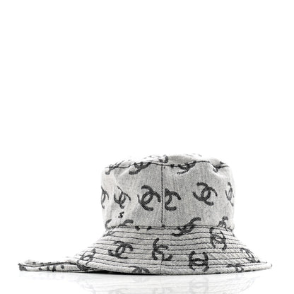 Chanel Denim CC Bucket Hat M White Black 4 of 9