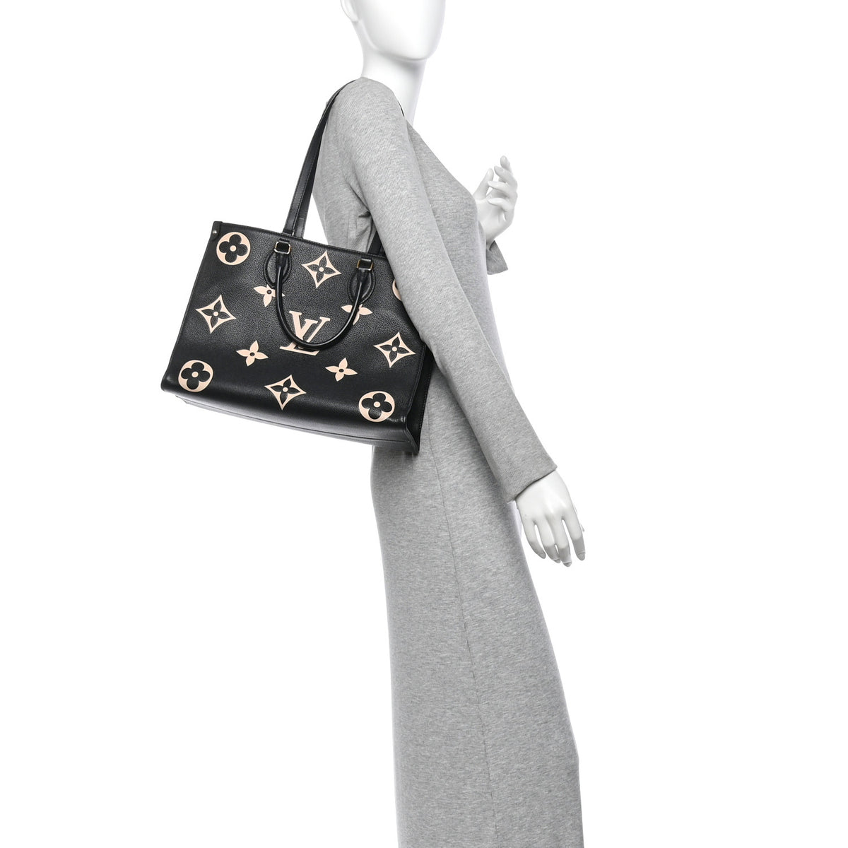 Louis Vuitton Empreinte Monogram Giant Onthego MM Black Beige 3 of 19