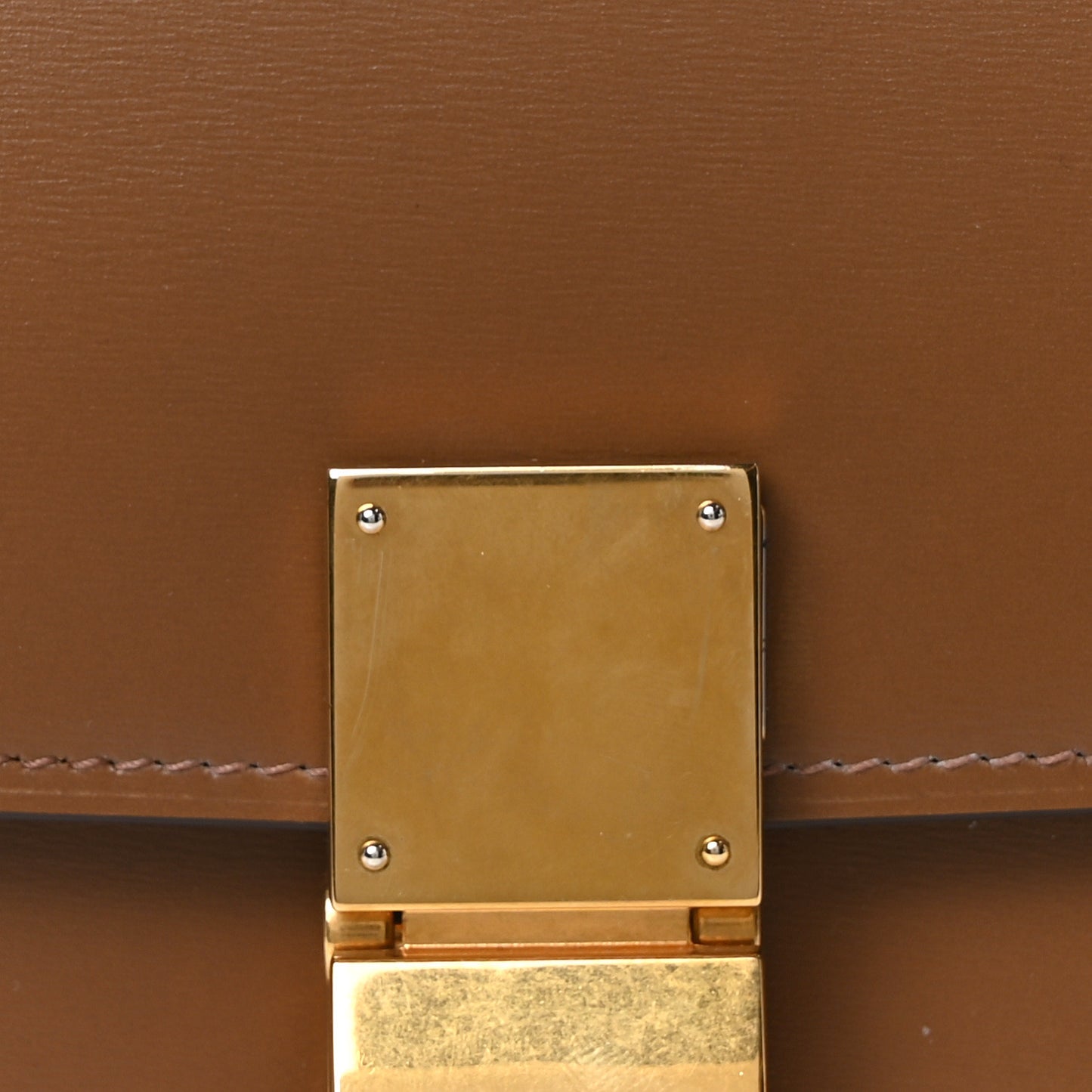 Box Calfskin Medium Classic Box Flap Bag Camel