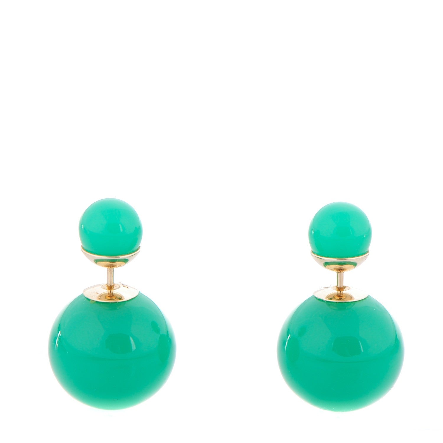 Christian Dior Mise En Dior Tribal Earrings Jade Green 1 of 5