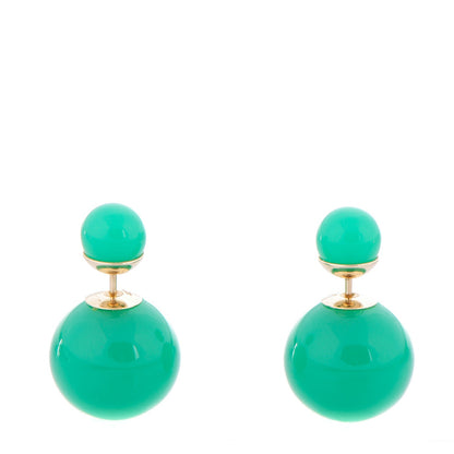 Christian Dior Mise En Dior Tribal Earrings Jade Green 1 of 5
