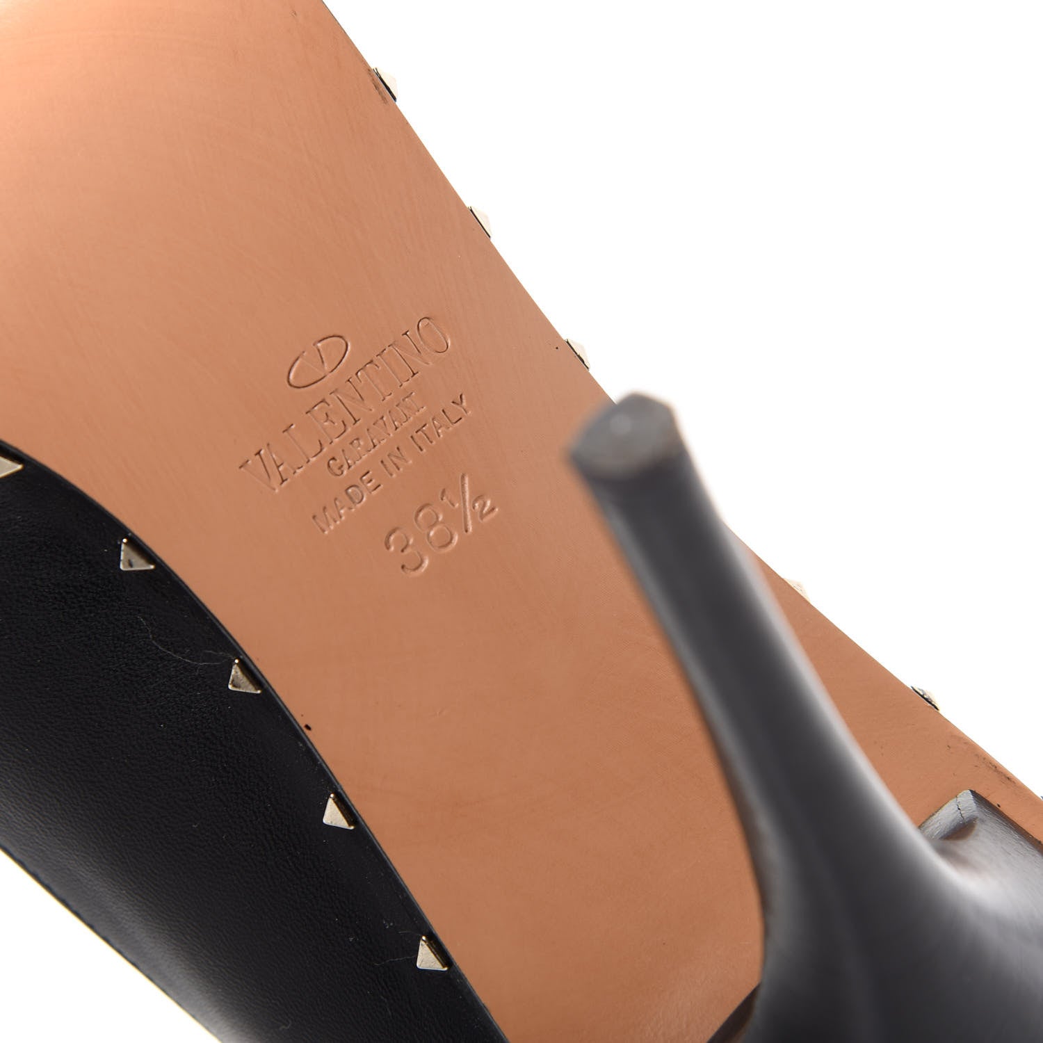 Valentino Garavani Calfskin Soul Rockstud Pumps 38.5 Black 9 of 10