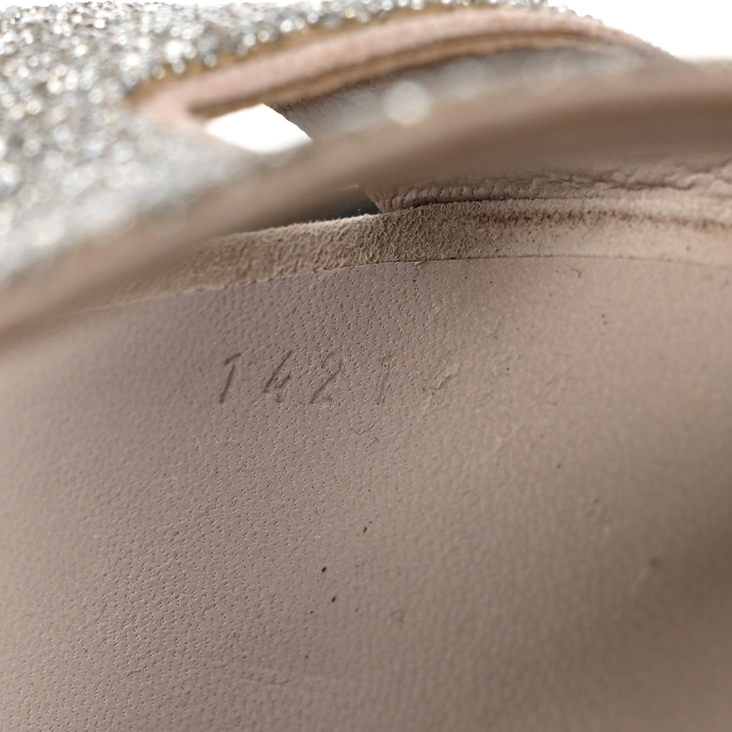Suede Goatskin Crystal Powder Oran Sandals 39.5