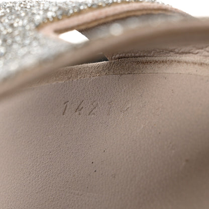 Hermes Suede Goatskin Crystal Powder Oran Sandals 39.5 6 of 11