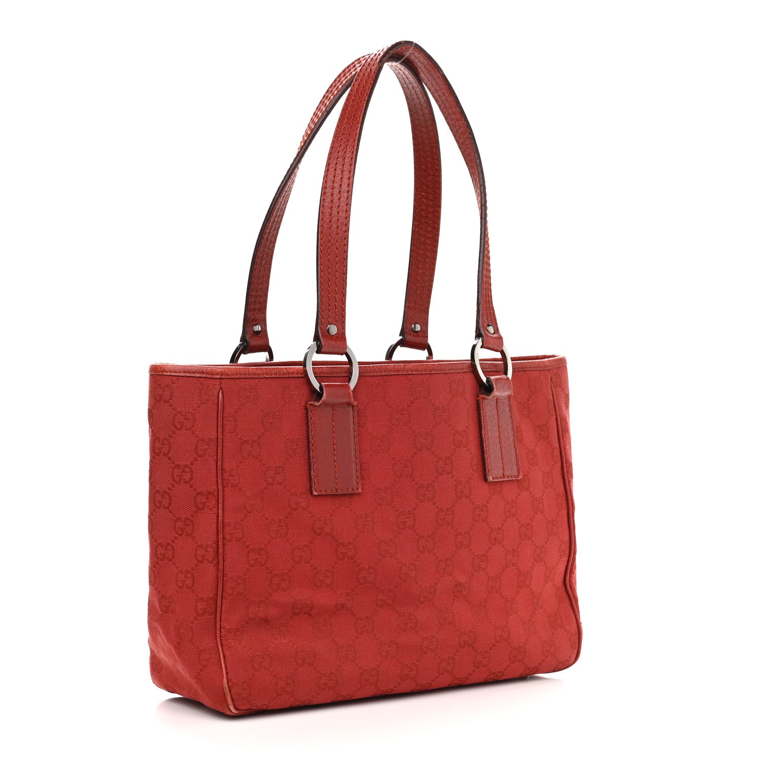 Gucci Monogram Medium Tote Red 3 of 17