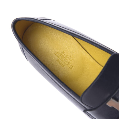 Hermes Goatskin Paris Loafers 36.5 Marine 8 of 10