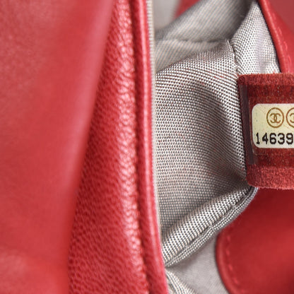Chanel Lambskin Half Moon Wallet On Chain WOC Red 8 of 8