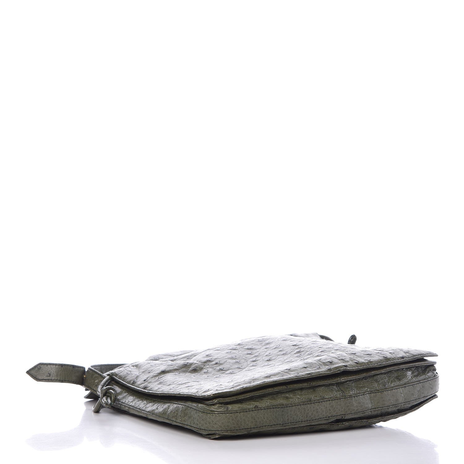 Loewe Ostrich Drawstring Flamenco Shoulder Bag Green 4 of 11