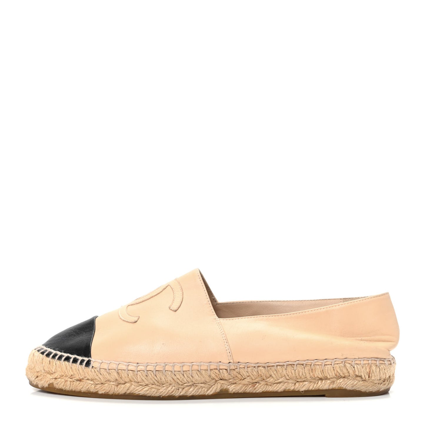 Lambskin CC Espadrilles 40 Beige Black